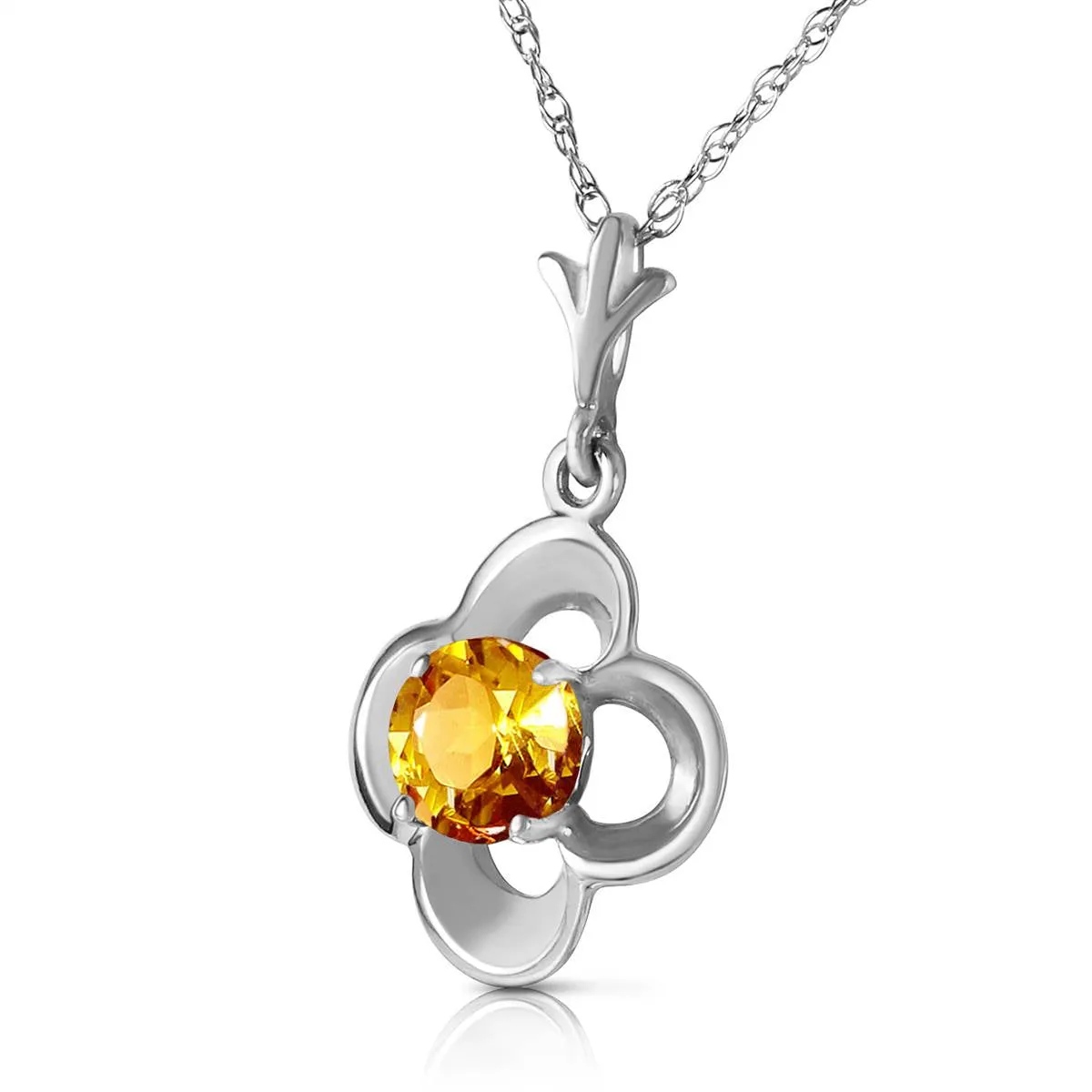 0.55 Carat 14K Solid White Gold Caravan Goes Citrine Necklace