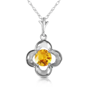 0.55 Carat 14K Solid White Gold Caravan Goes Citrine Necklace