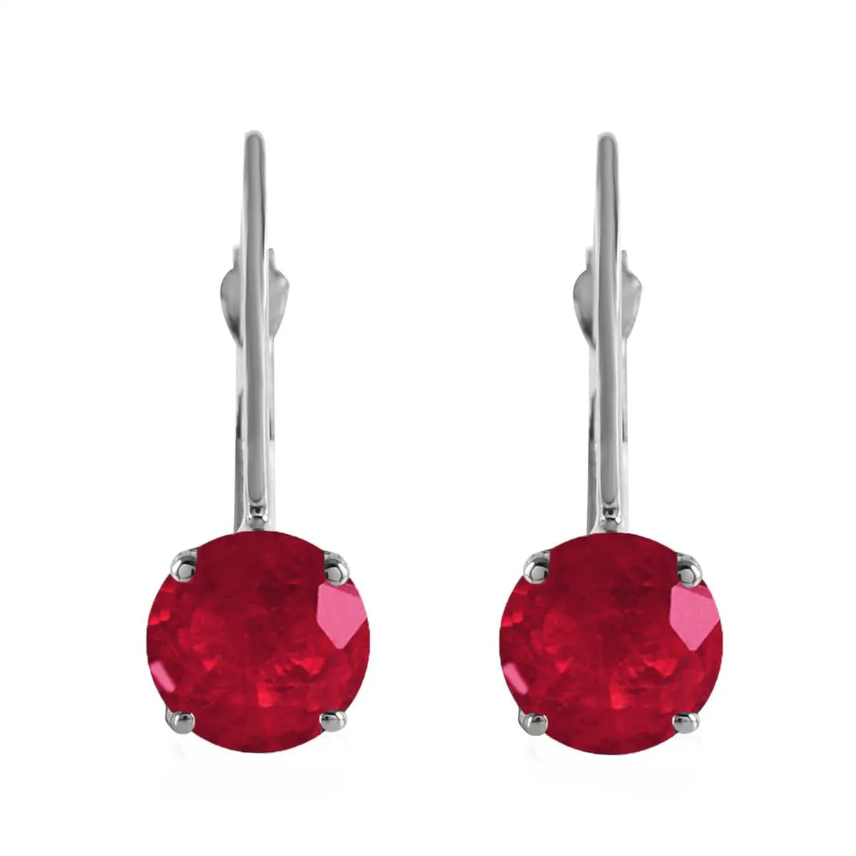 1.2 Carat 14K Solid White Gold Race Your Heart Ruby Earrings