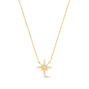 14k Gold & Diamond North Star Pendant