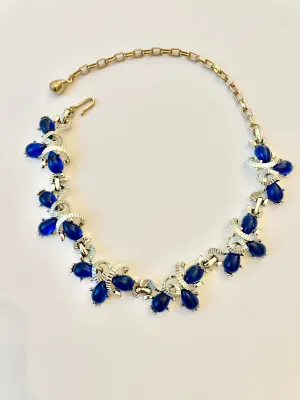 1960's stunning sapphire collar necklace... so elegant