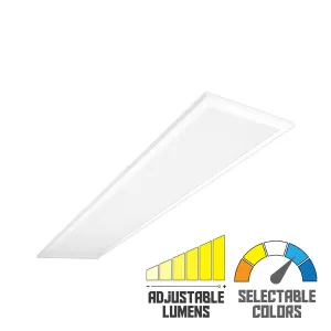 1x4 LED Flat Panel Light, 4100 Lumens, 40 Watts Adjustable, 35K/40K/50K, 120/277V