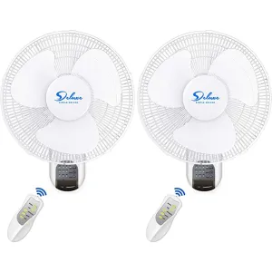 2 Pack-16 Inch Digital Wall Mount Fan with Remote Control