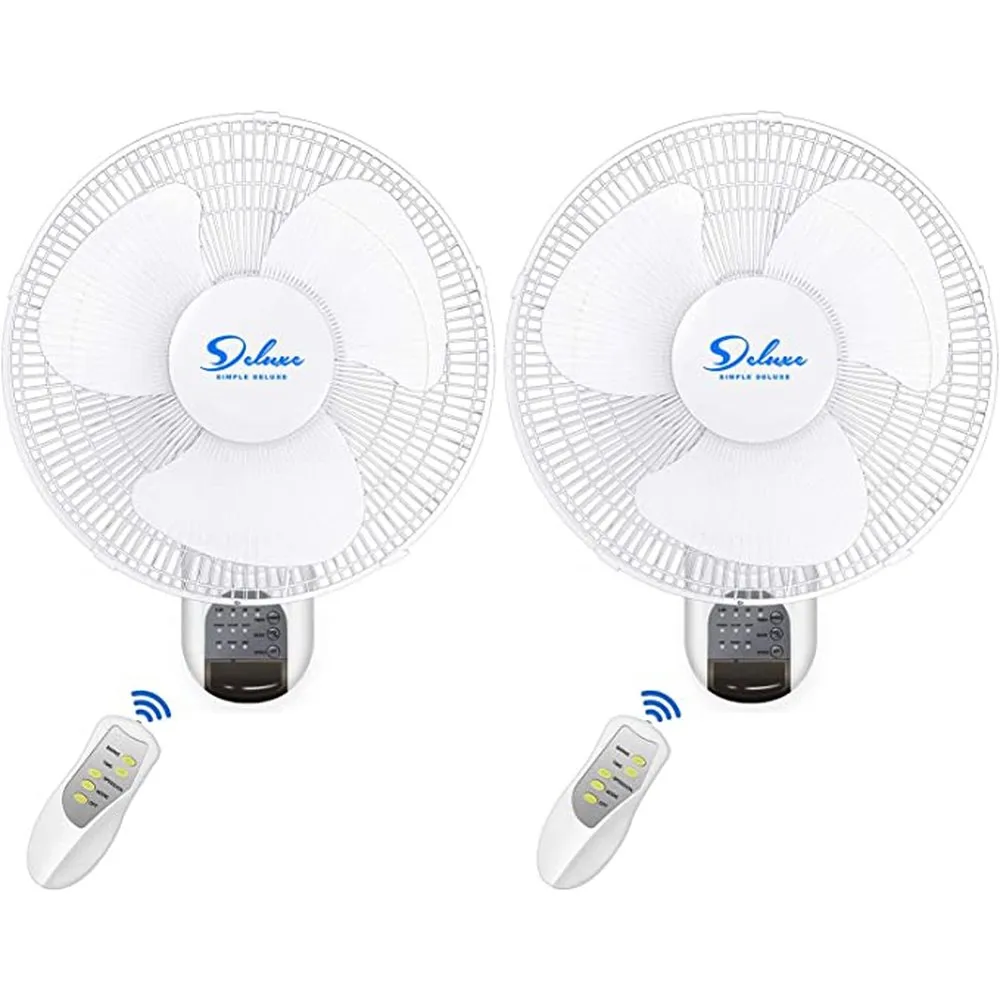 2 Pack-16 Inch Digital Wall Mount Fan with Remote Control