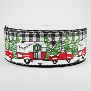 2.5" Buffalo Plaid Holiday Camper Truck Ribbon (50 Yards)