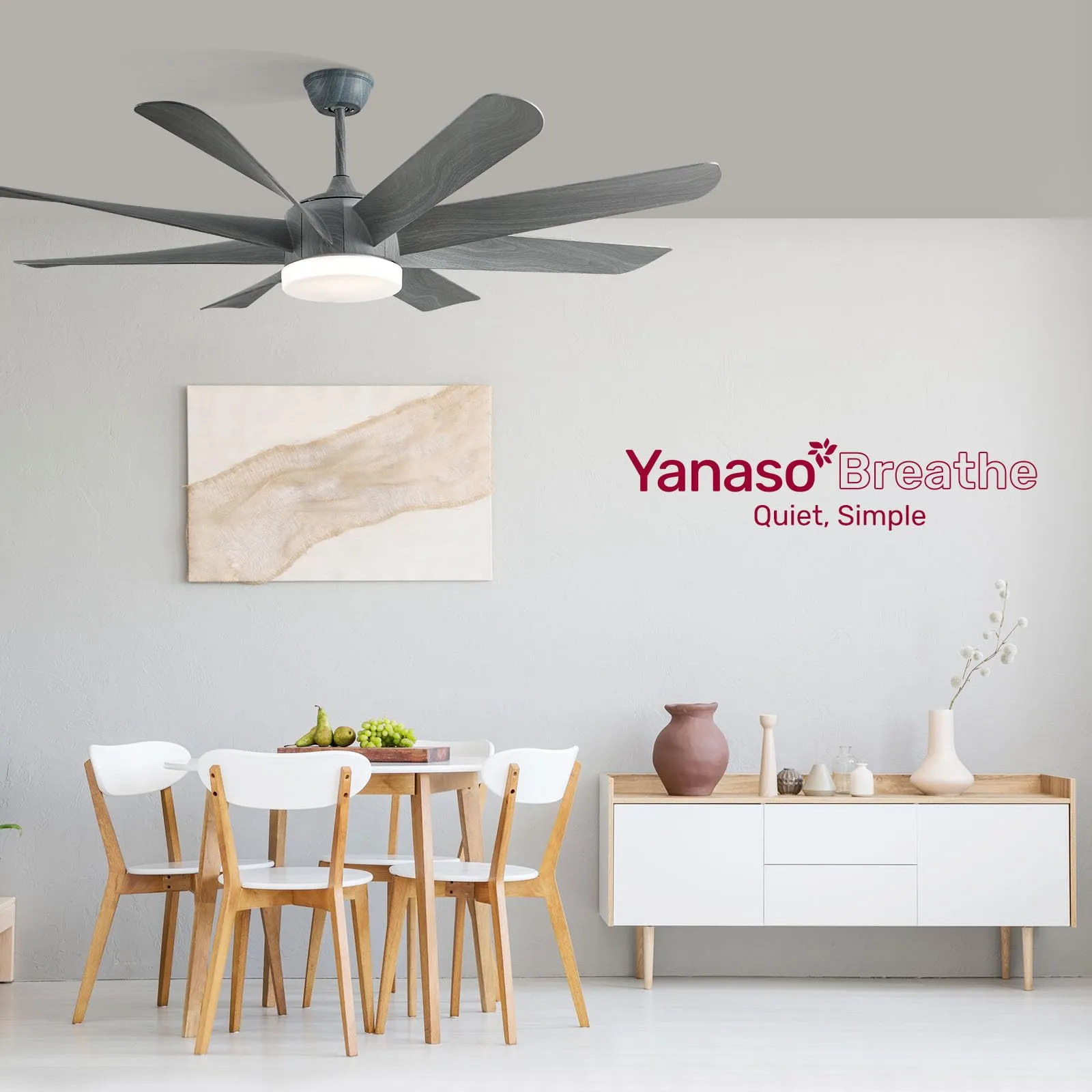 60" YANASO Large Traditional Ceiling Fan with Light and Remote