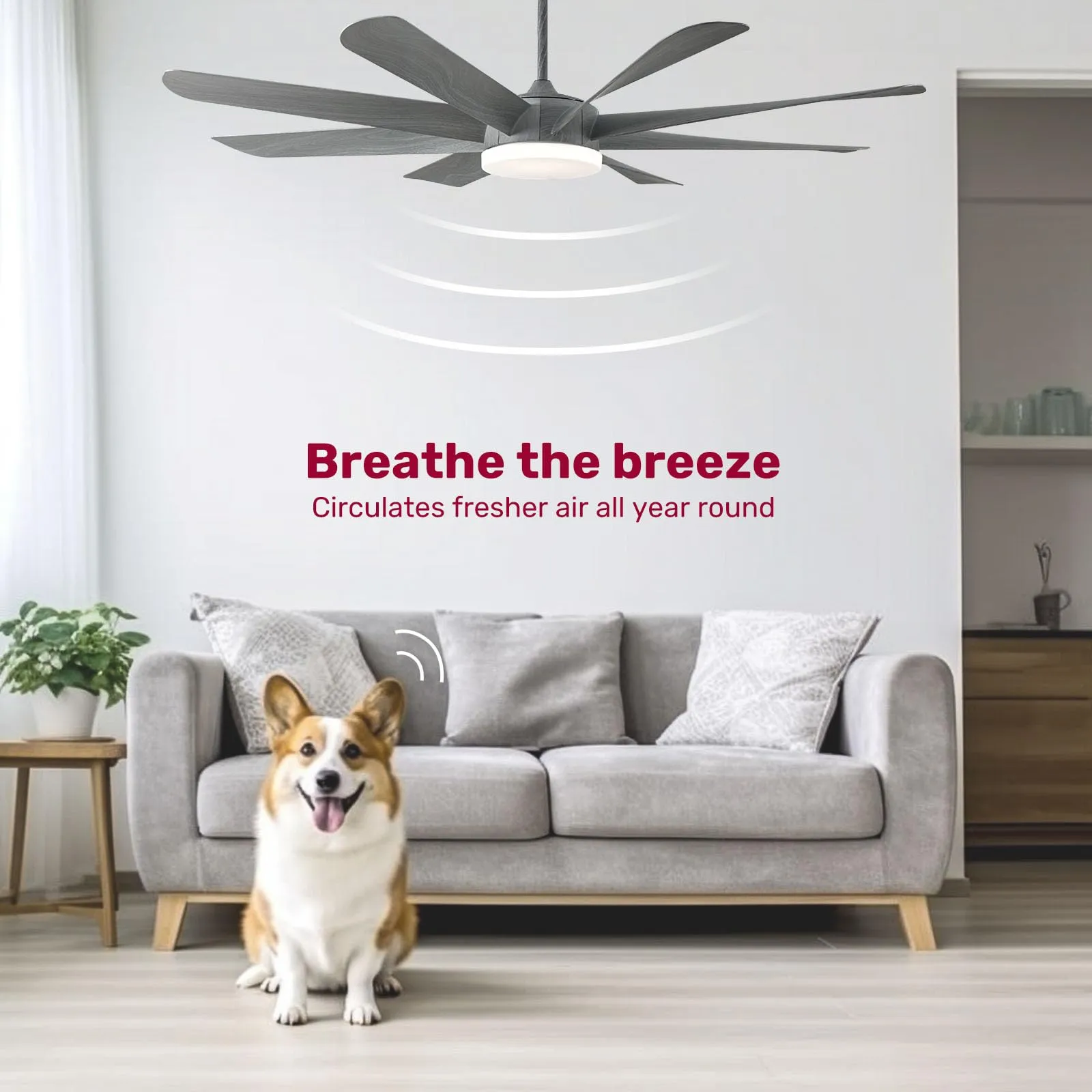 60" YANASO Large Traditional Ceiling Fan with Light and Remote