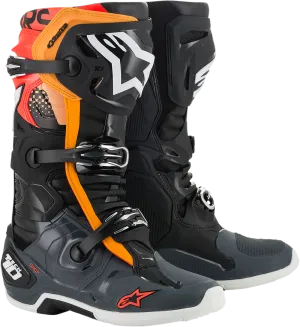 ALPINESTARS Tech 10 Boots - Black/Gray/Orange/Fluorescent Red - US 10 2010020-1143-10