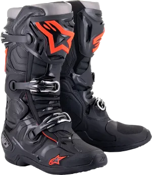 ALPINESTARS Tech 10 Boots - Black/Red Fluorescent - US 9 2010020-1030-9