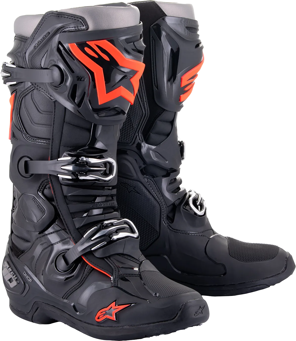 ALPINESTARS Tech 10 Boots - Black/Red Fluorescent - US 9 2010020-1030-9