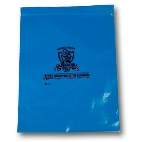 ARMOR Poly VCI Zip Top Bags - 8" x 10" - 4 mil