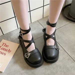 Black Heart Mary Jane Lolita Shoes