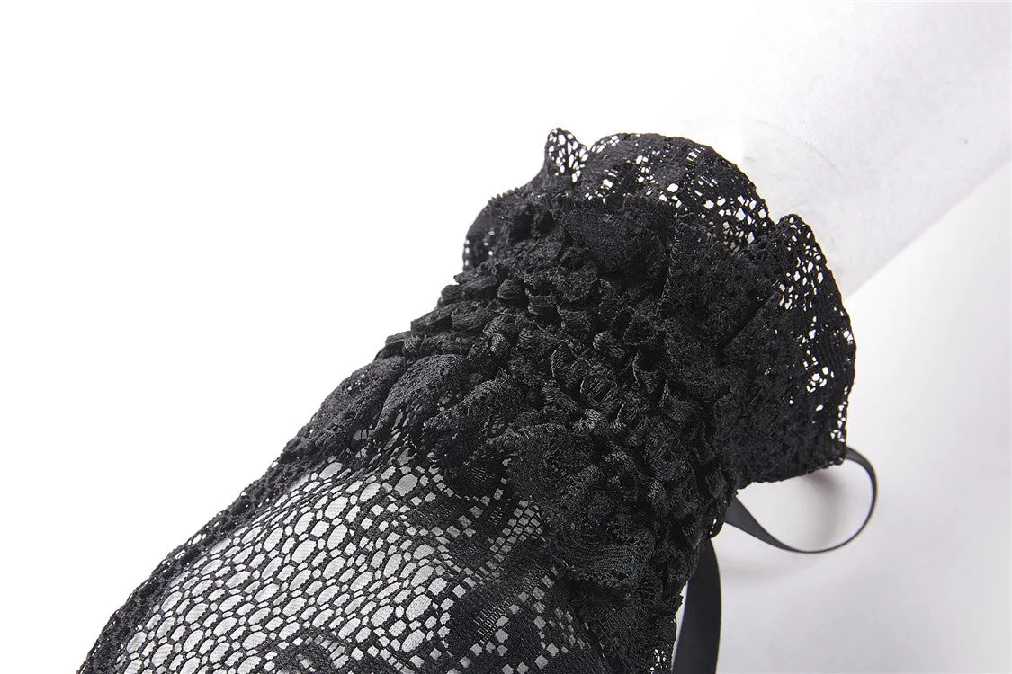 Black lolita lace gloves AGL005