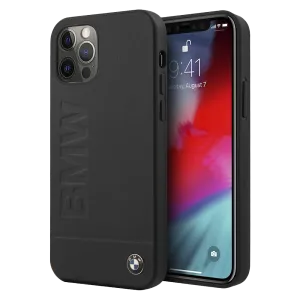 BMW Real Leather With Signature Logo Imprint - iPhone 12 Pro Max Black