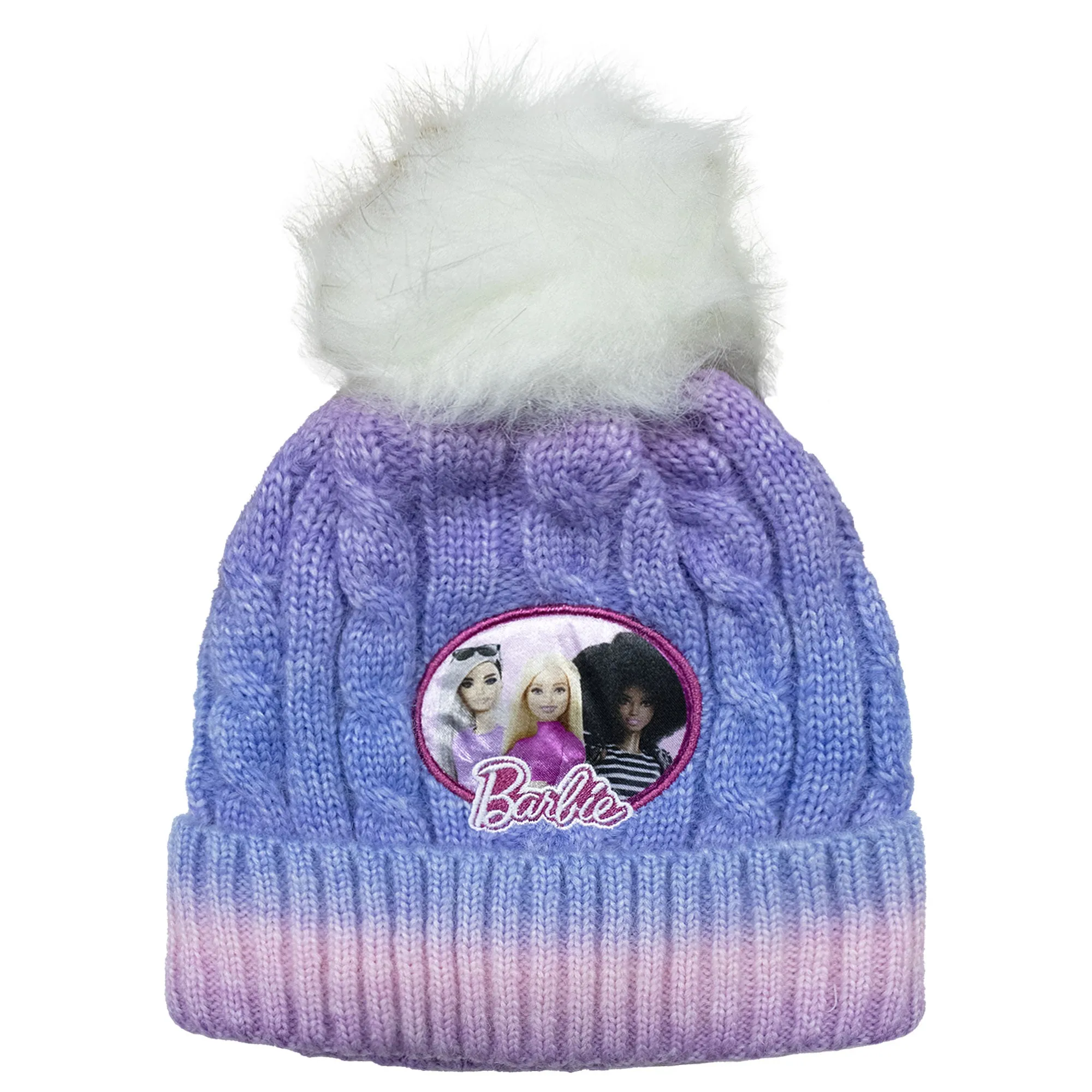 Cappello Barbie per bambina invernale cappellino in maglia con pon pon 6960