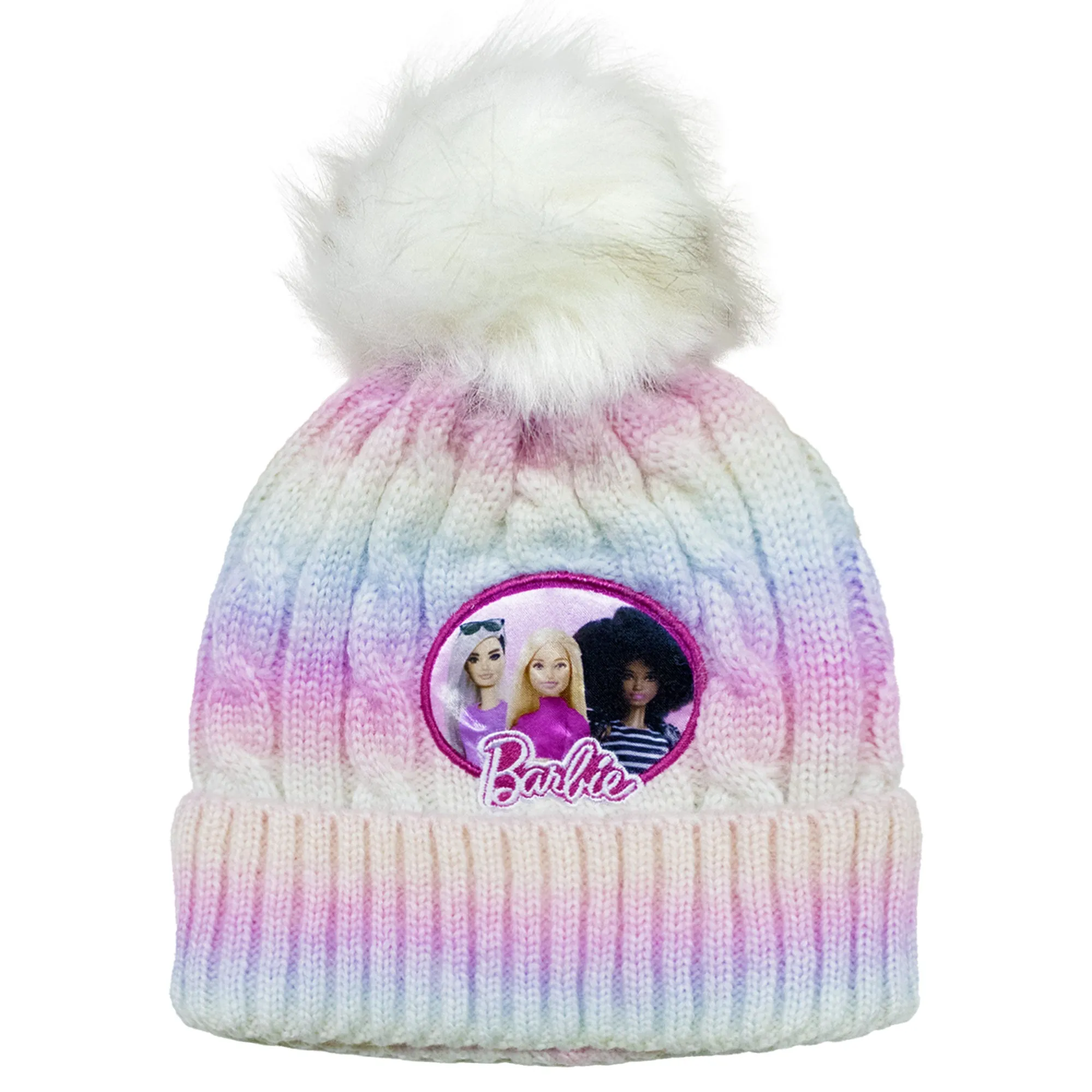 Cappello Barbie per bambina invernale cappellino in maglia con pon pon 6960