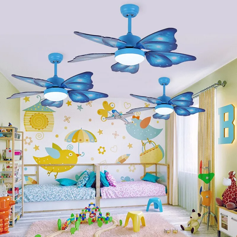 Children's Butterfly-Themed Ceiling Fan Lamp - A Creative Addition to Kids' Room Decor