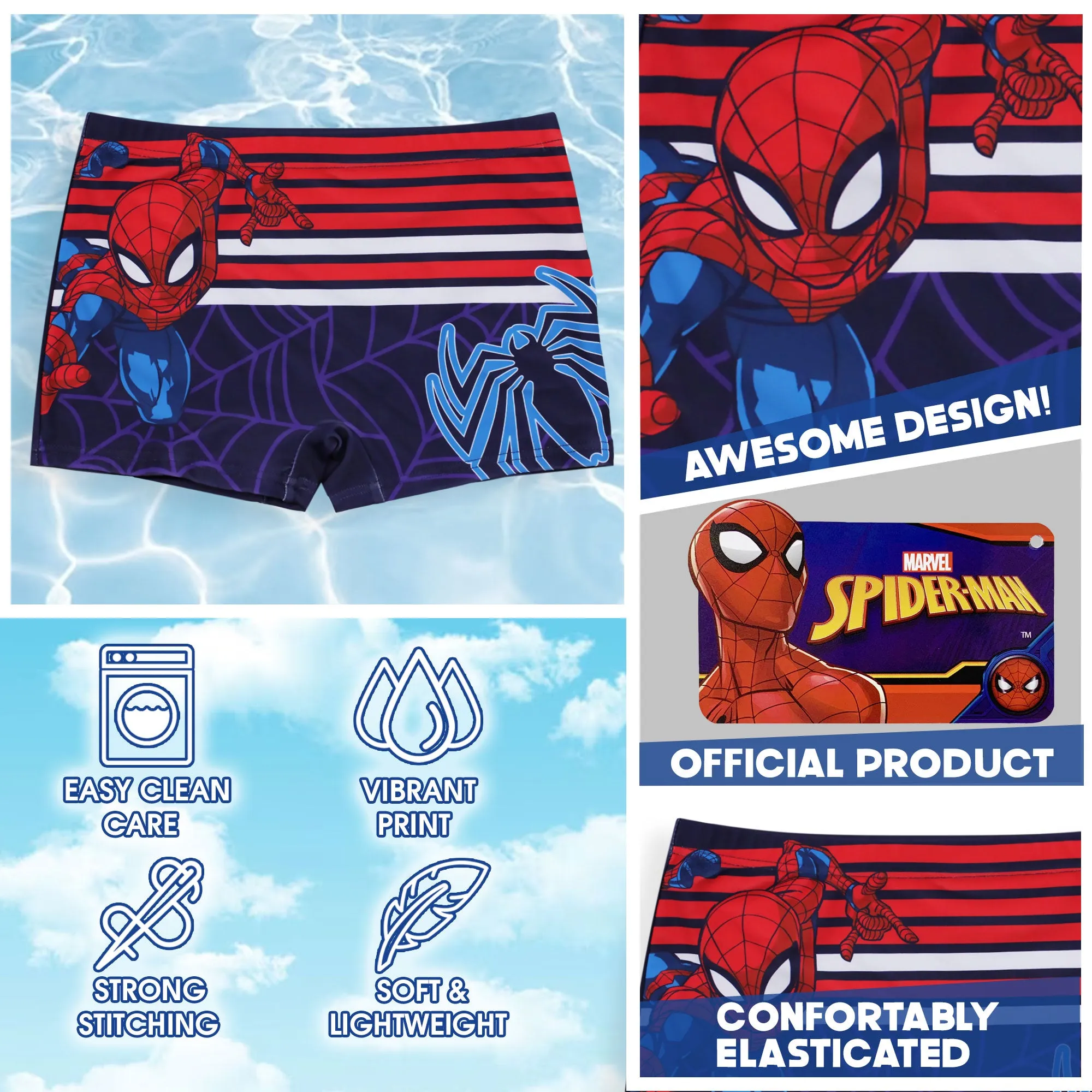 Costume da bagno bambino Marvel Spiderman boxer mare bimbo 6633