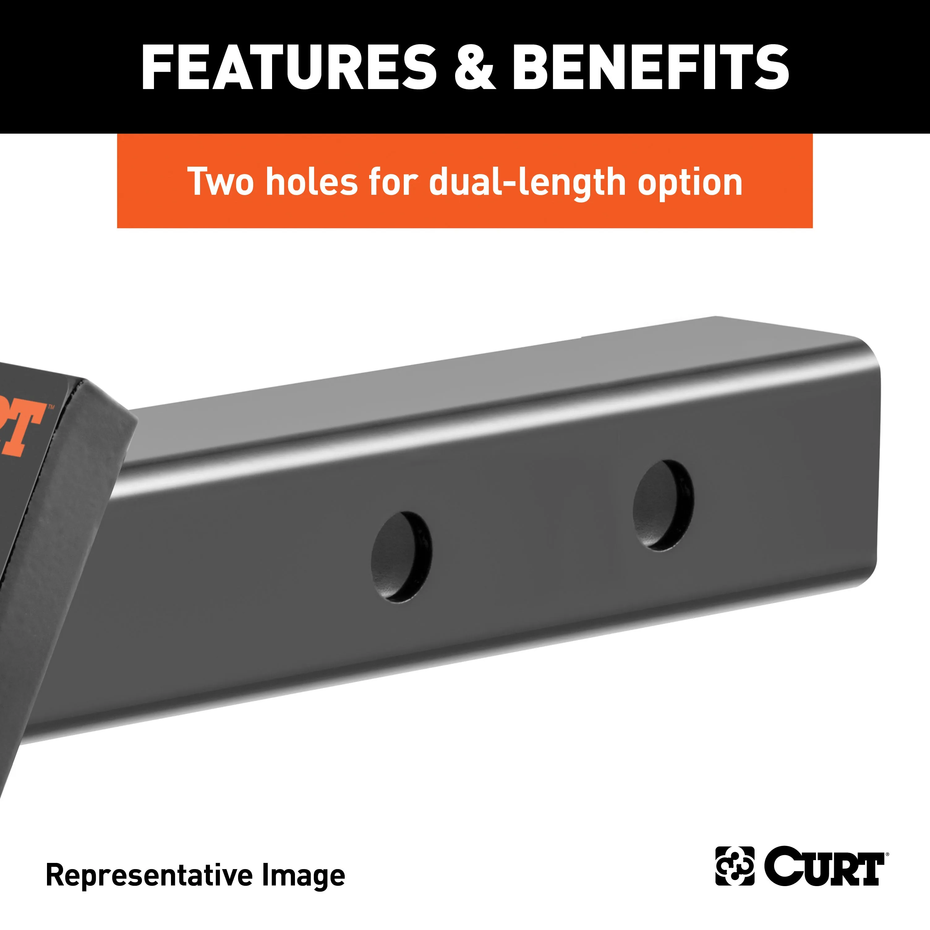 CURT 45240 Dual-Length Ball Mount (2in. Shank; 7;500 lbs.; 6in. Drop; 9-1/4in. or 12-1/4in.