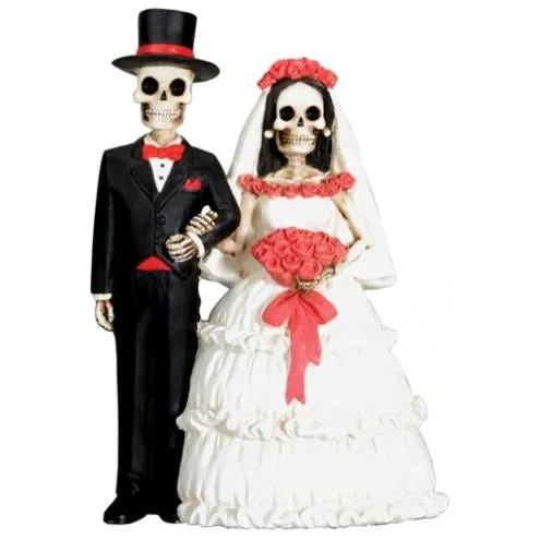 Day of the Dead Skulls Wedding Cake Topper