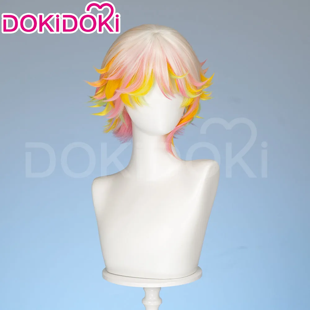 DokiDoki Anime Paradox Live Cosplay Kantaro Misuji Wig Short Straight Yellow Orange Pink Green Purple Colored Hair