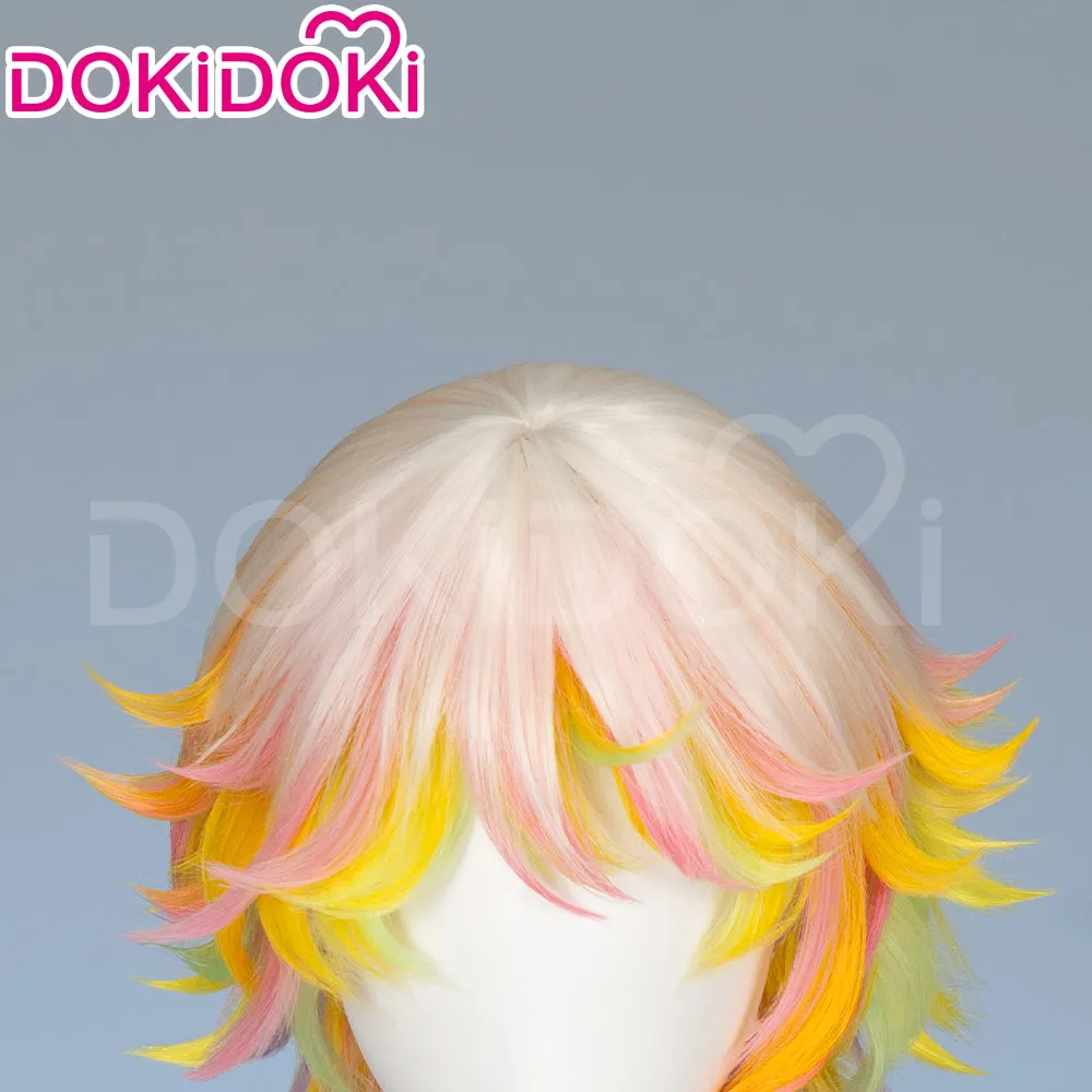 DokiDoki Anime Paradox Live Cosplay Kantaro Misuji Wig Short Straight Yellow Orange Pink Green Purple Colored Hair