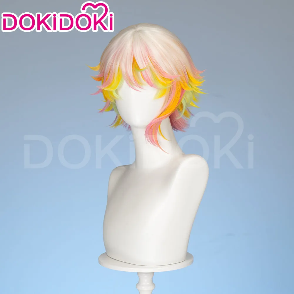 DokiDoki Anime Paradox Live Cosplay Kantaro Misuji Wig Short Straight Yellow Orange Pink Green Purple Colored Hair