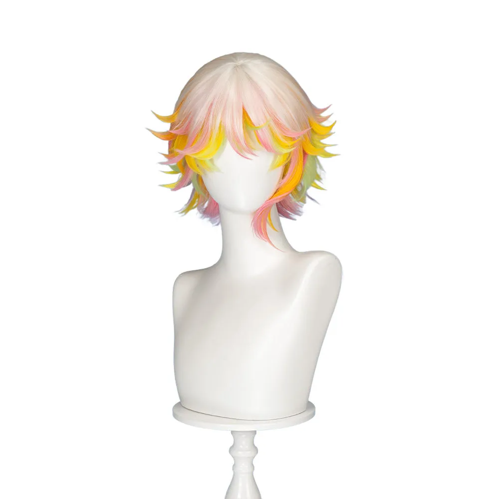 DokiDoki Anime Paradox Live Cosplay Kantaro Misuji Wig Short Straight Yellow Orange Pink Green Purple Colored Hair