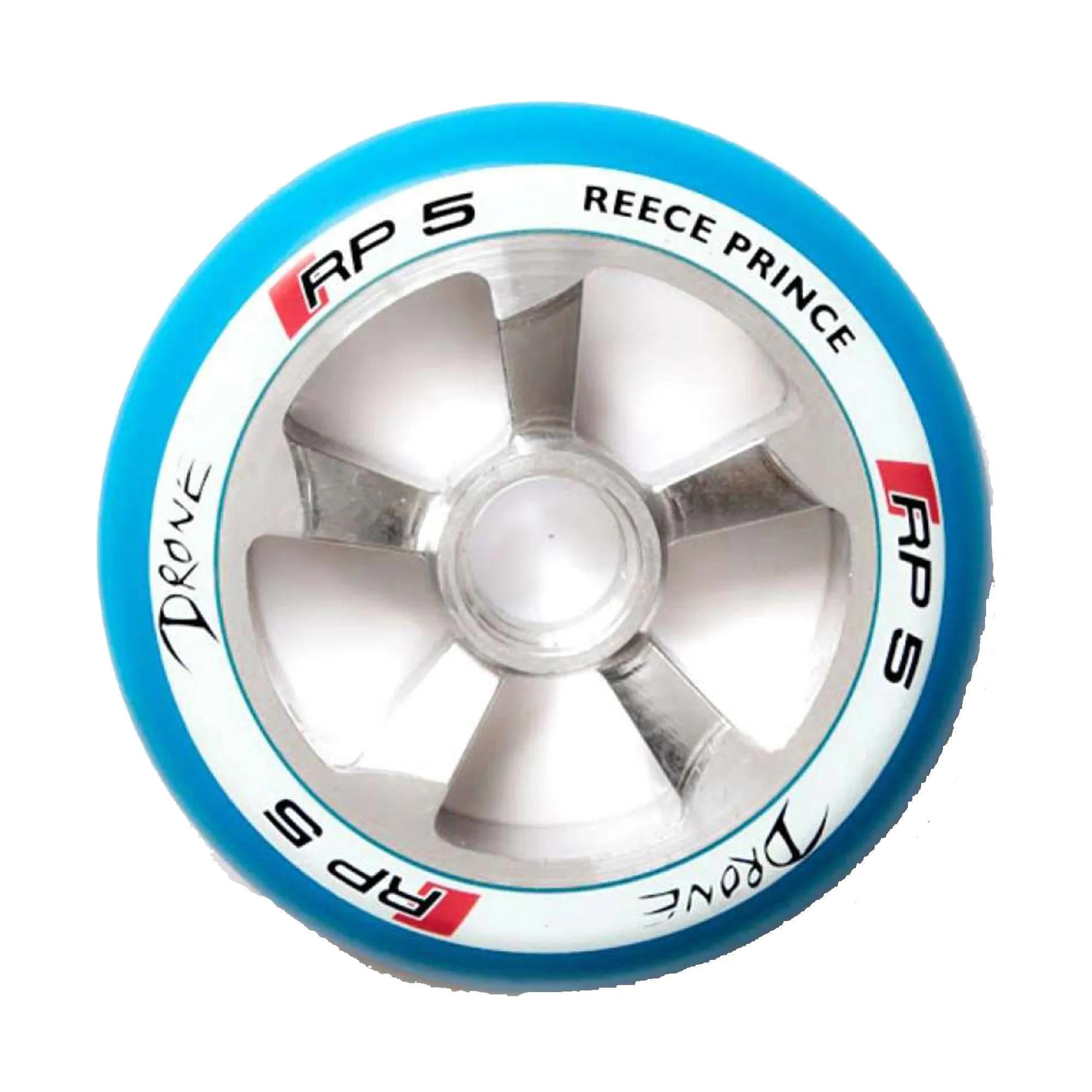 Drone Scooters Reece Prince Signature RP5 Scooter Wheel, Blue/White/Chrome