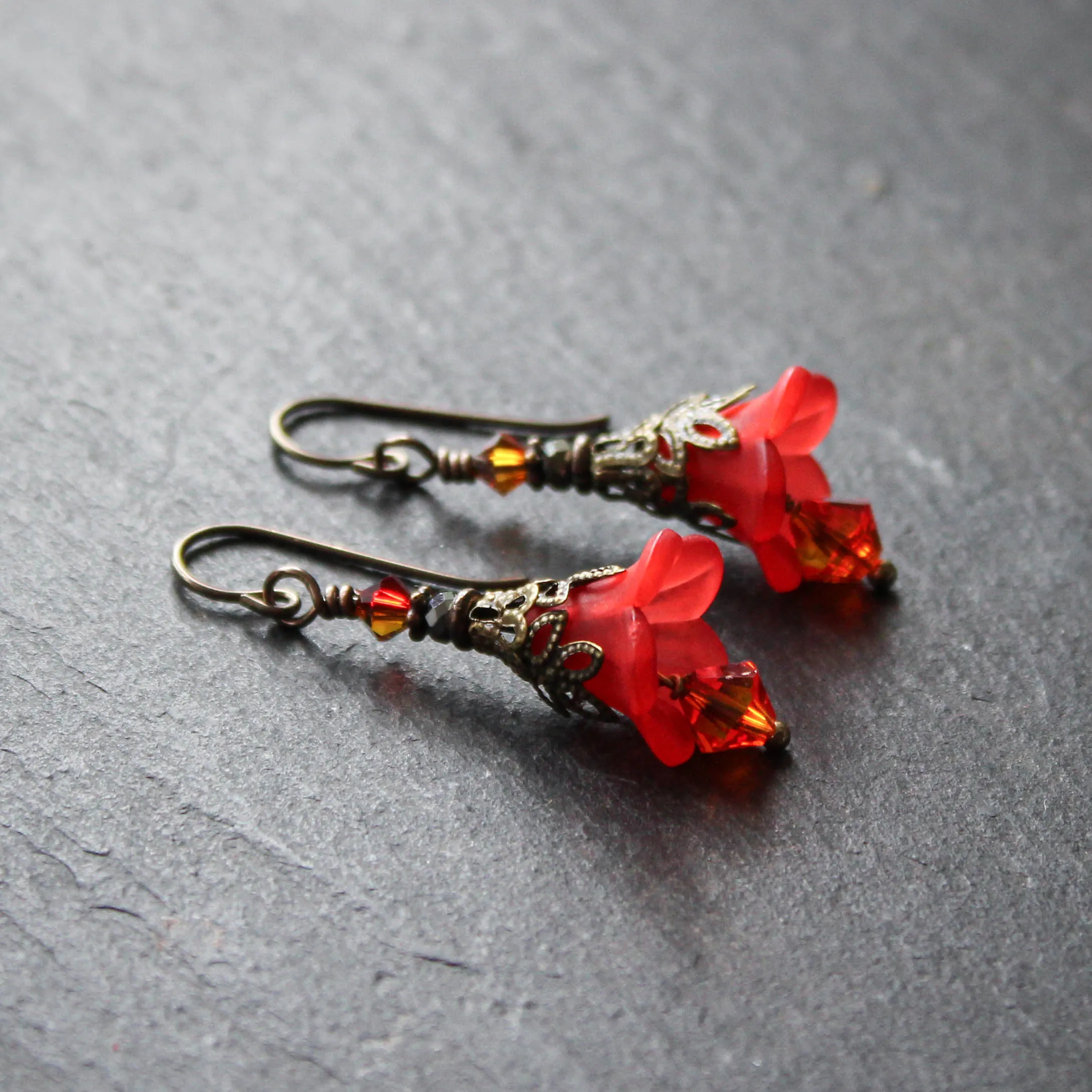 Ember Fairy Flower Earrings