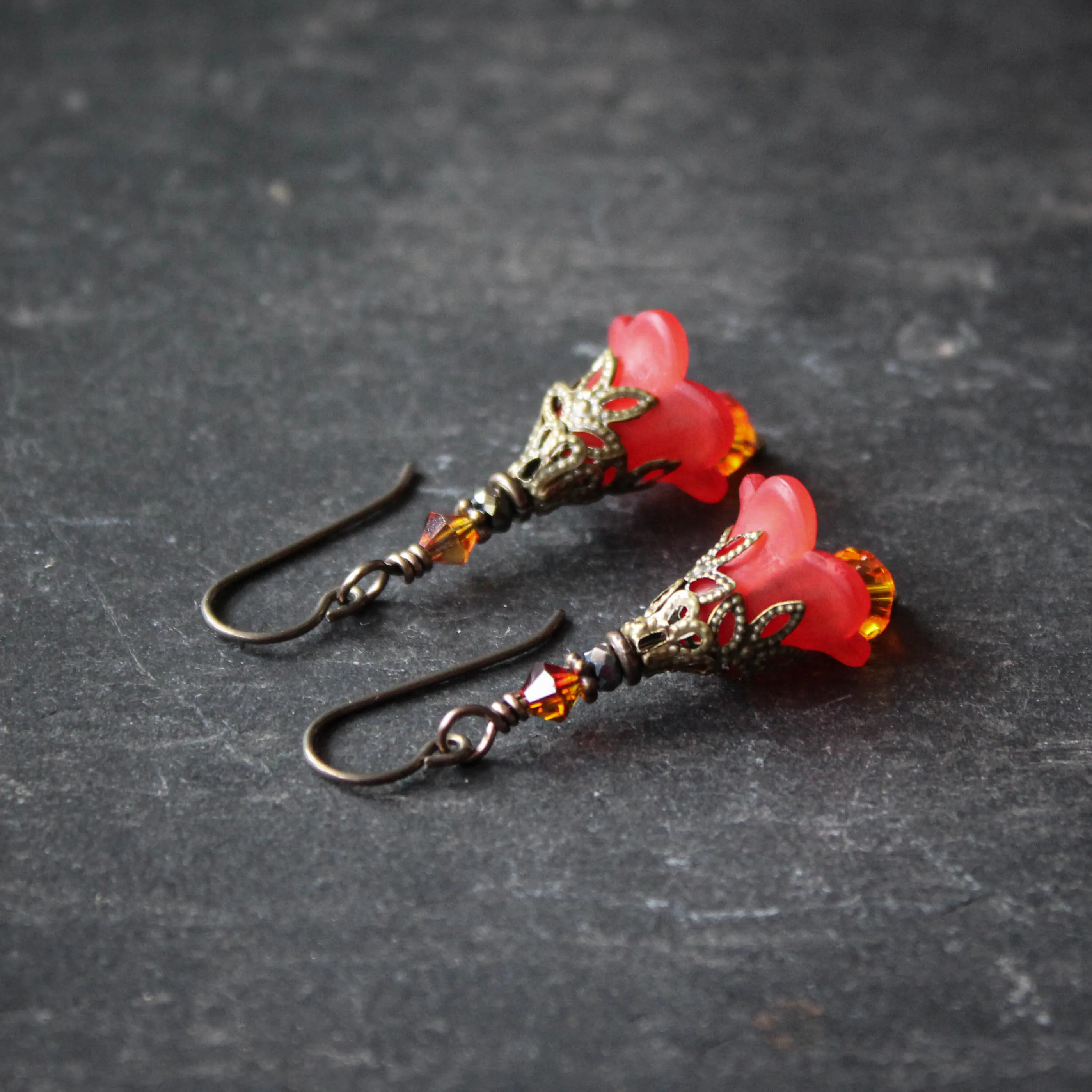 Ember Fairy Flower Earrings