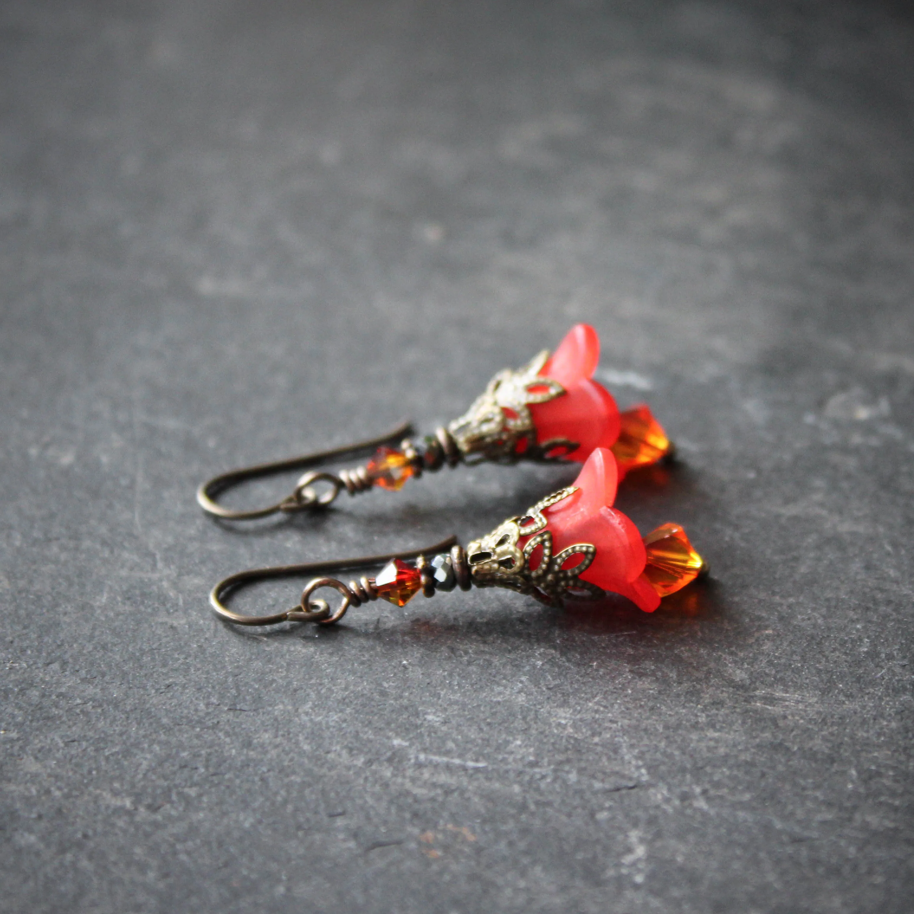 Ember Fairy Flower Earrings