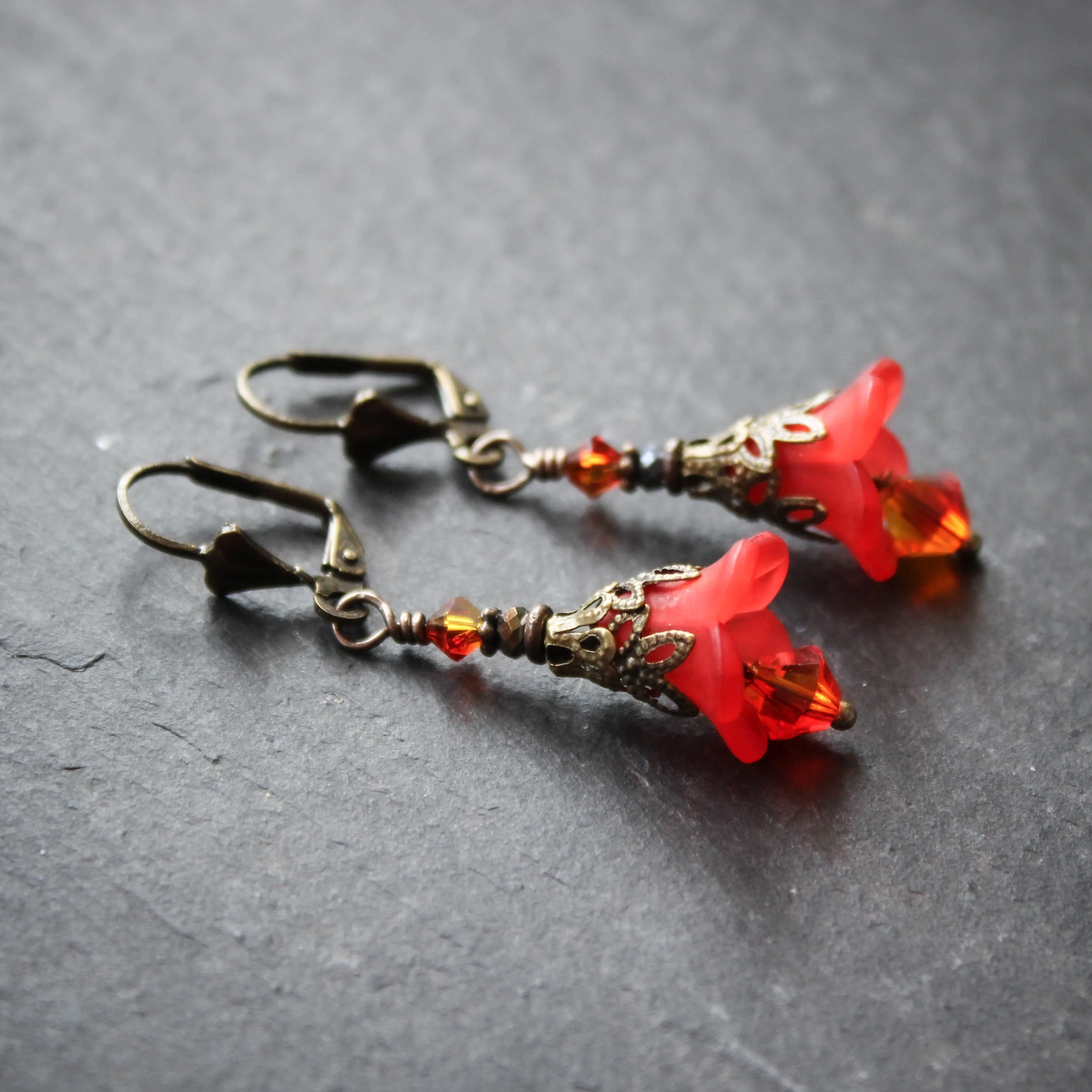 Ember Fairy Flower Earrings