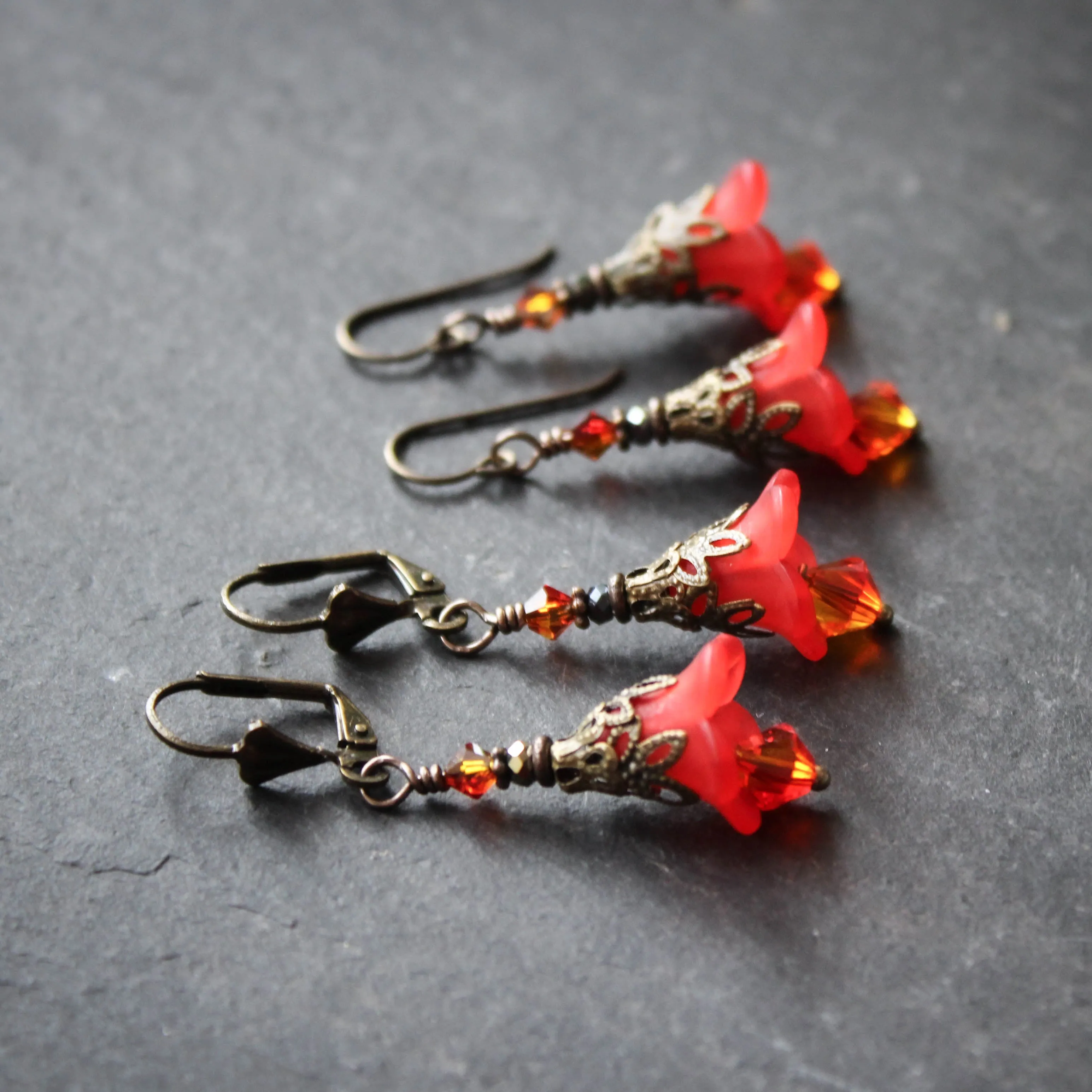 Ember Fairy Flower Earrings