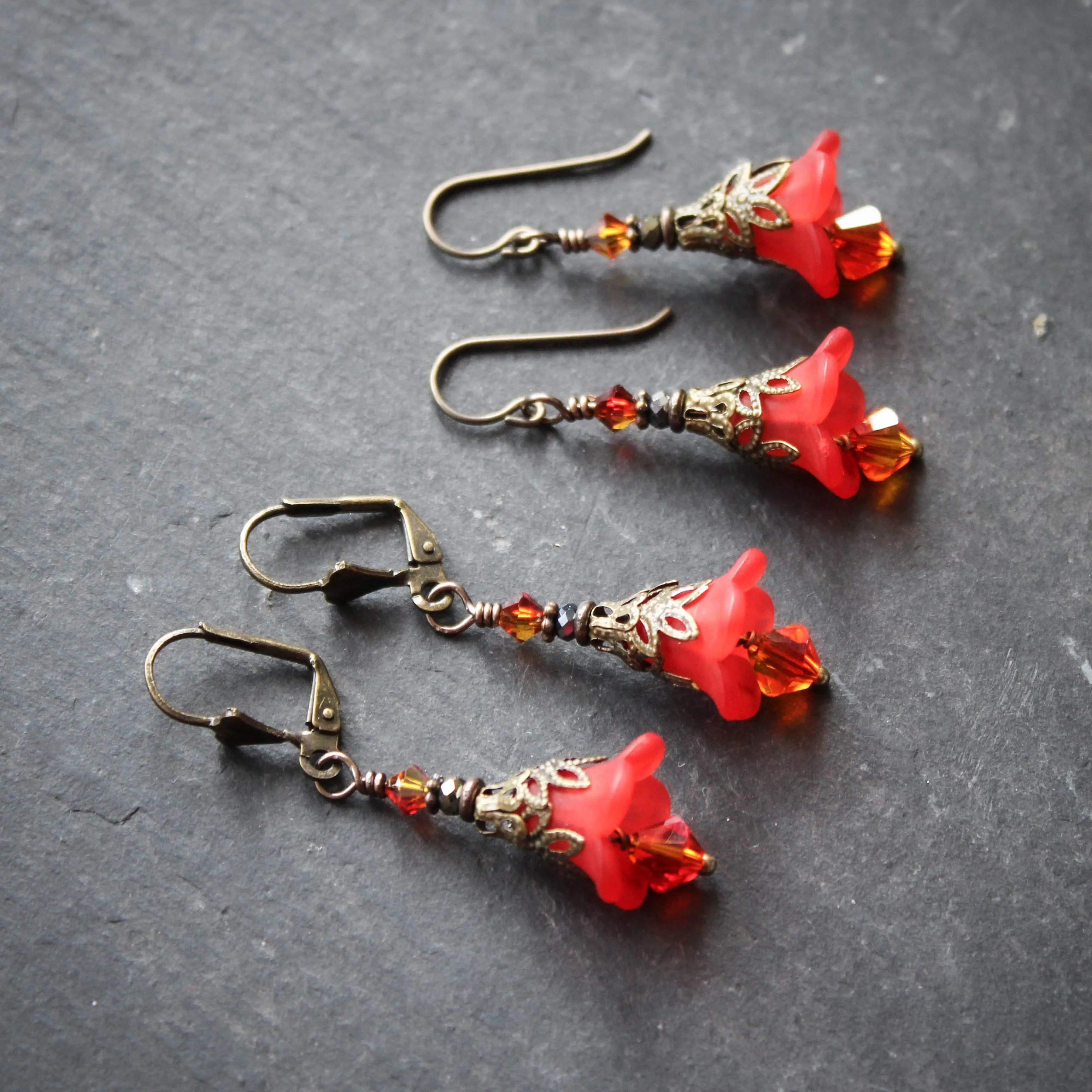 Ember Fairy Flower Earrings