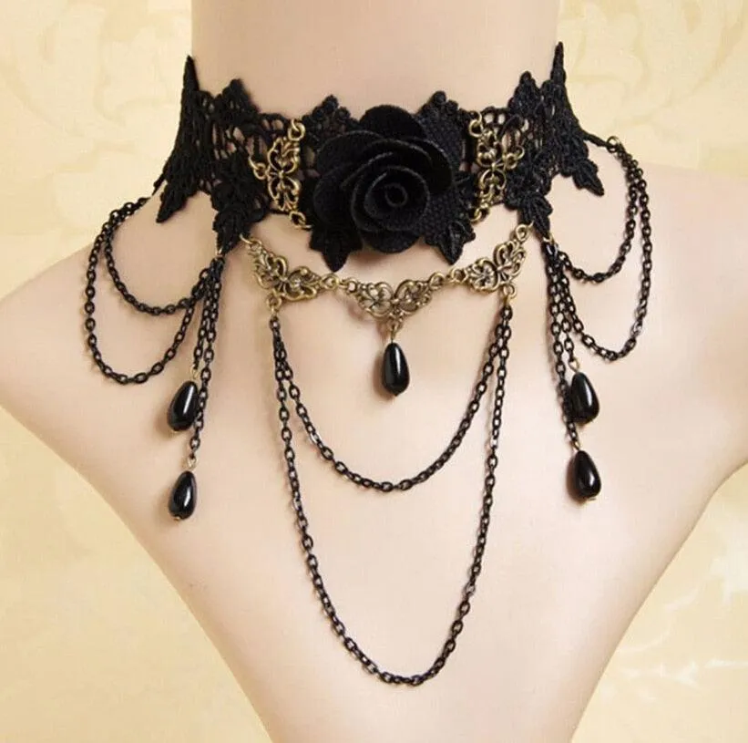 Gothic Black Lace Choker Collection