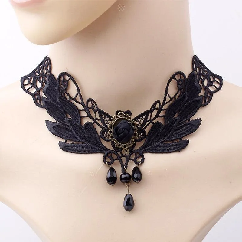 Gothic Black Lace Choker Collection