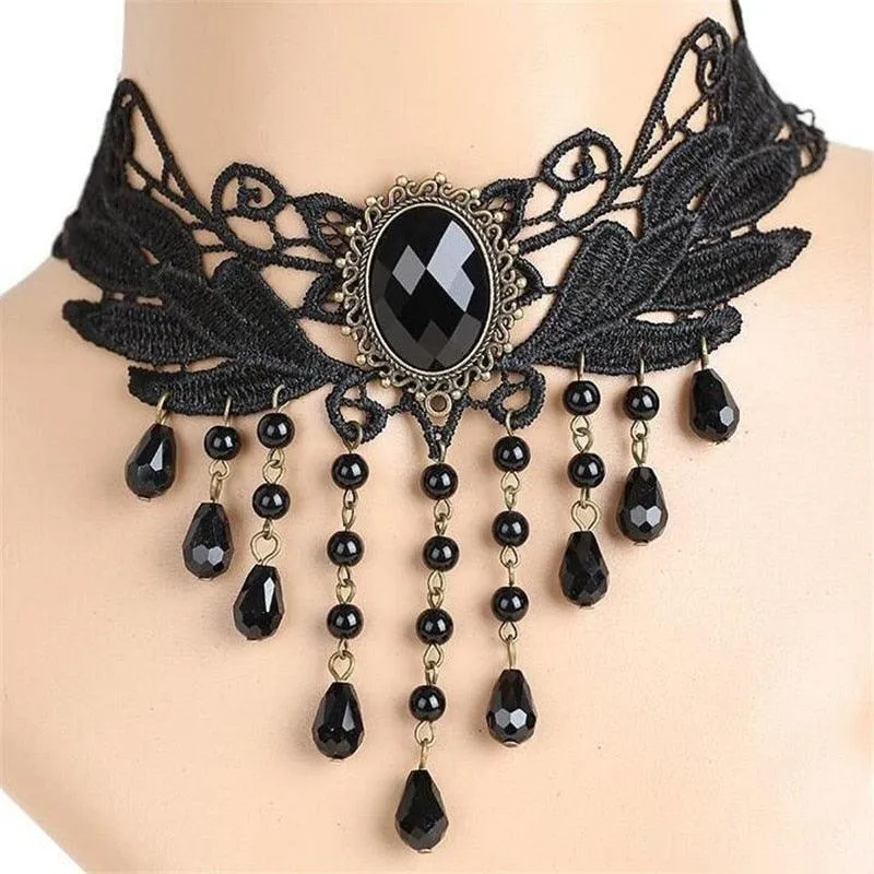 Gothic Black Lace Choker Collection