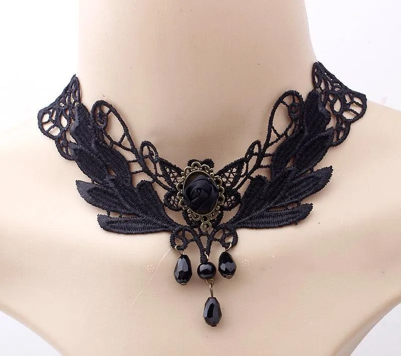 Gothic Black Lace Choker Collection