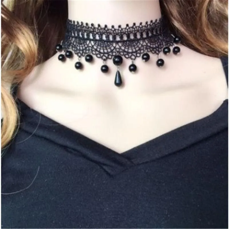 Gothic Black Lace Choker Collection