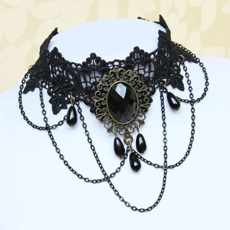 Gothic Black Lace Choker Collection