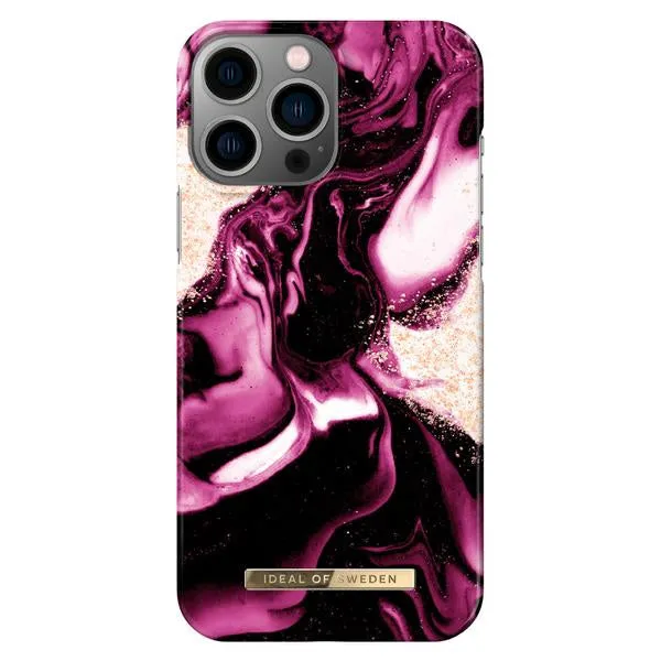 Ideal of Sweden - Fashion Case Golden Ruby Marble for iPhone 13 Pro Max