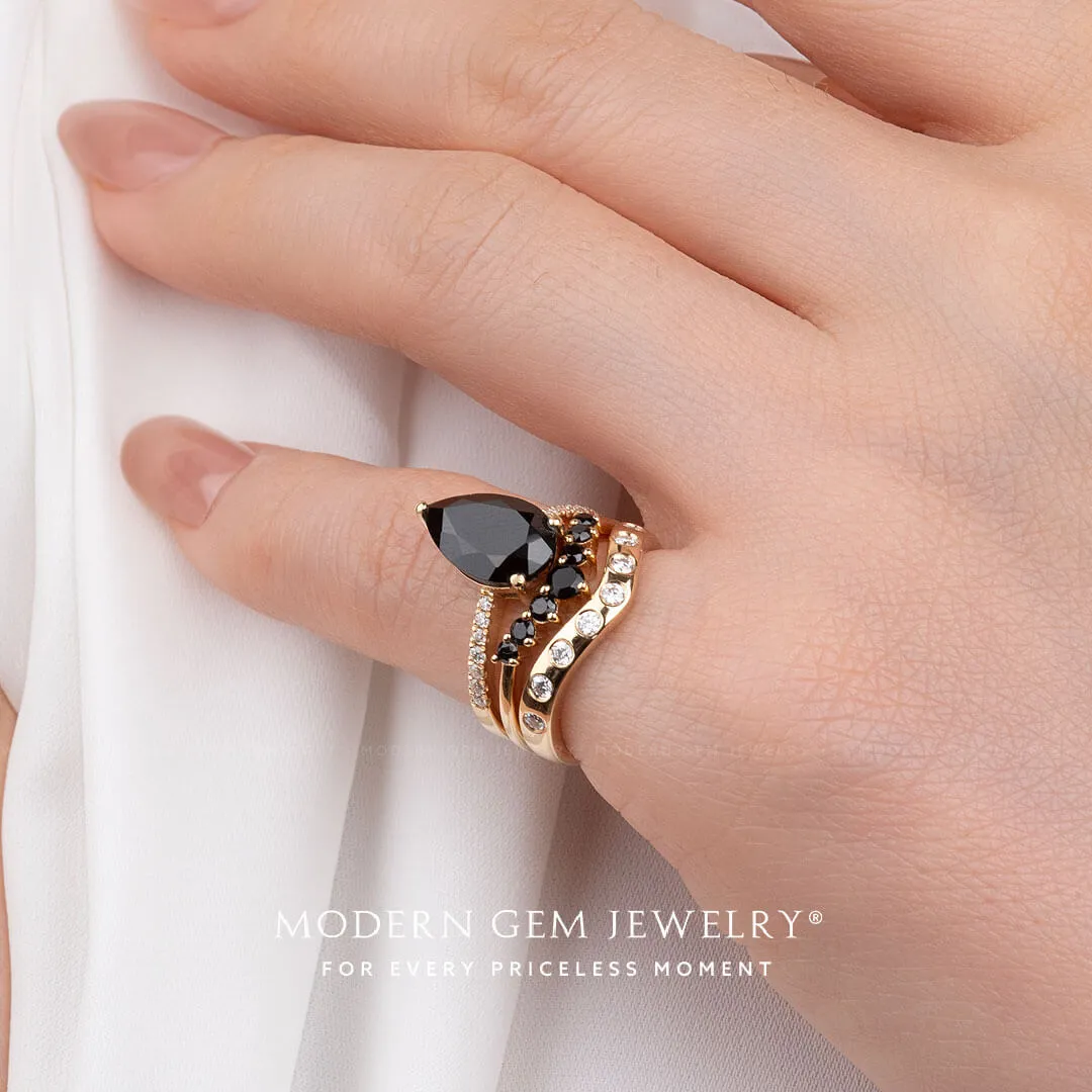 Kayla | Black Natural Diamond with Wedding Band