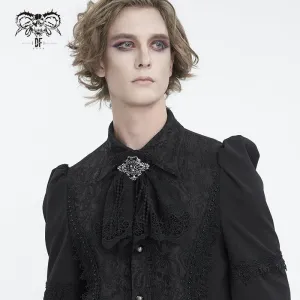 Men's Gothic Floral Embroidered Ruffled Lace Neckwear