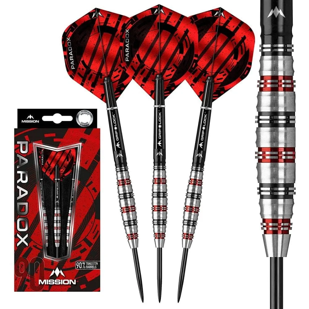 *Mission Paradox Darts - Steel Tip - Curved - M2 - Electro Black & Red