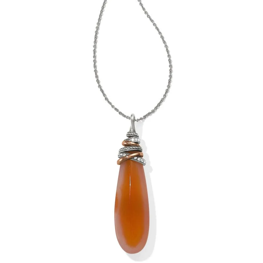 Neptune's Rings Pyramid Drop Carnelian Necklace