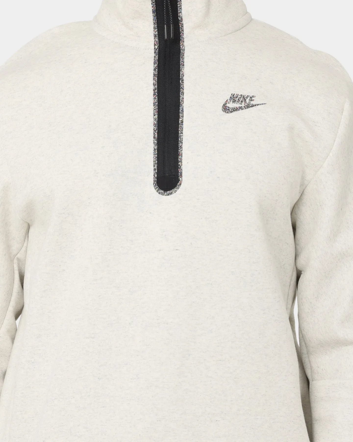 Nike Sportswear Tech Fleece High Zip Revival T-Shirt White/Heather Grey