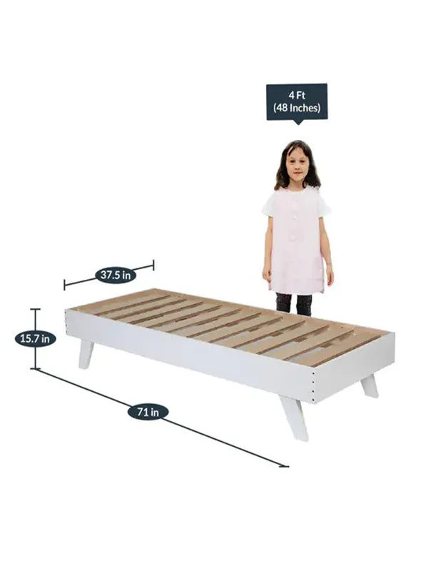 Offerman Birch Wood Bed in White