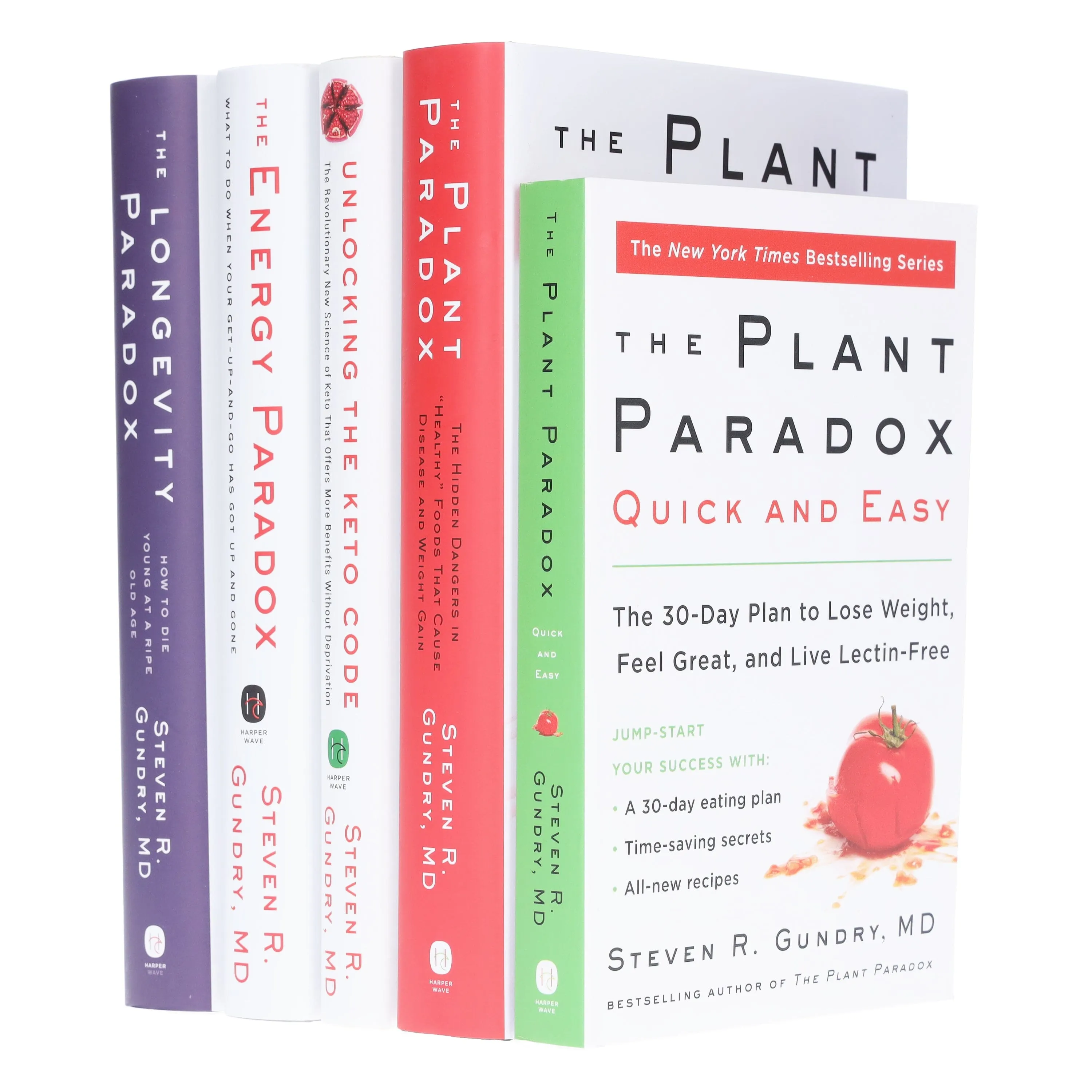 Paradox Collection (Plant, Unlocking the Keto Code, Energy, Longevity & Quick and Easy) 5 Books Set By Dr. Steven R Gundry, MD - Non Fiction - Hardback/Paperback