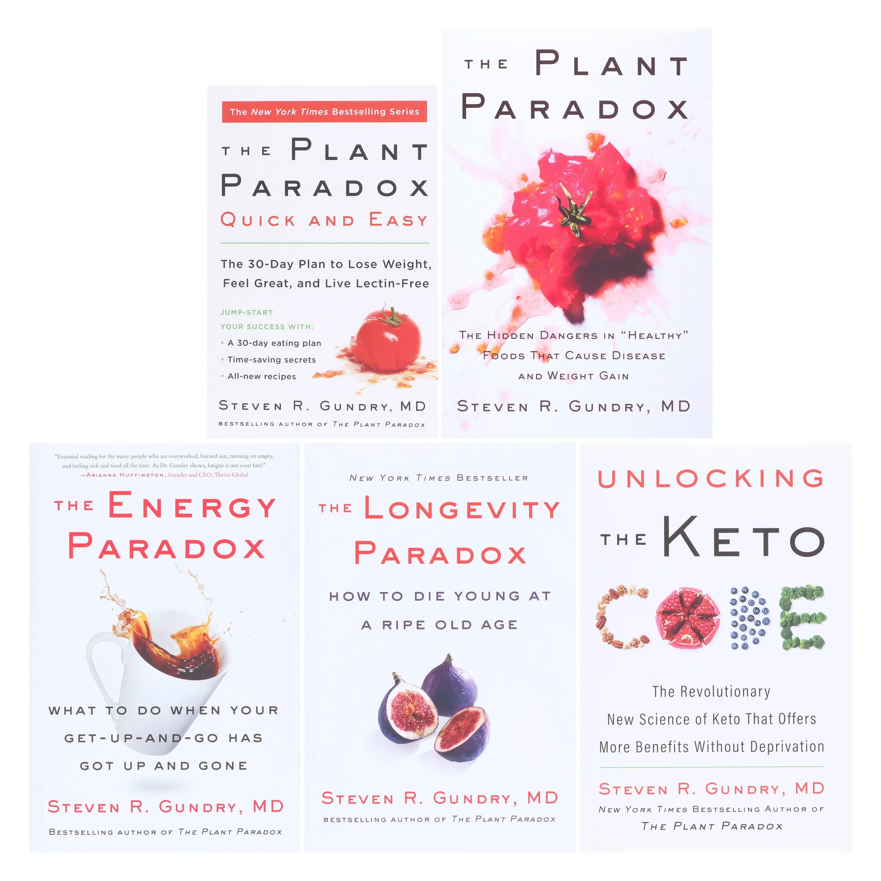 Paradox Collection (Plant, Unlocking the Keto Code, Energy, Longevity & Quick and Easy) 5 Books Set By Dr. Steven R Gundry, MD - Non Fiction - Hardback/Paperback